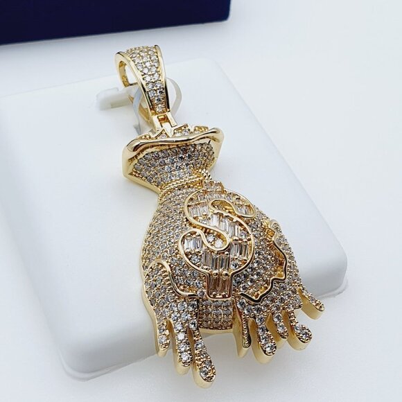 14K Gold Plated Cubic Zircon Pendant, EVBRS623 - Picture 8 of 10